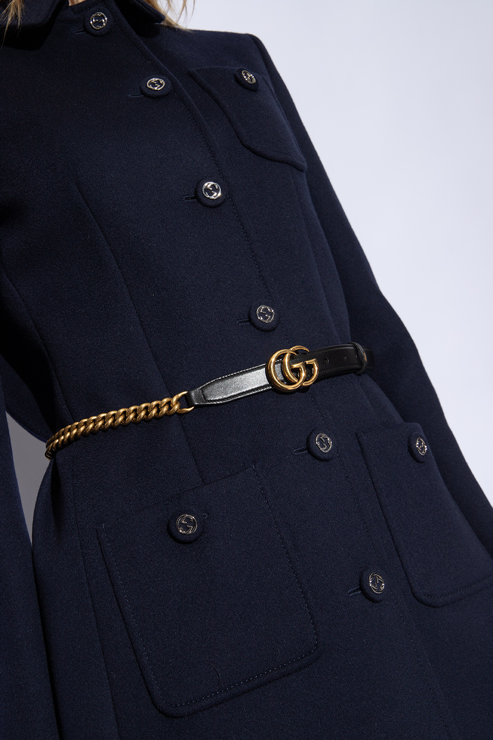 Gucci on sale belt coat